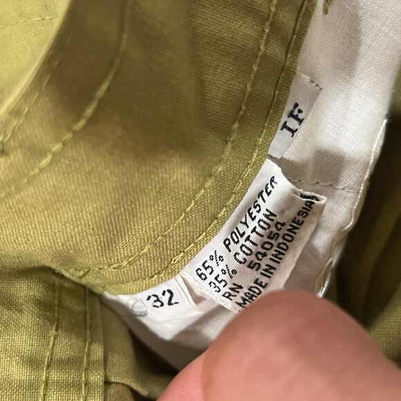 Bugle Boy Original Shorts 32 Men's VTG Olive Green Khaki Pleated Elastic Waist - Picture 5 of 6